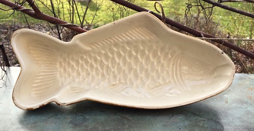 Vintage alte keramik fischform - keramik,